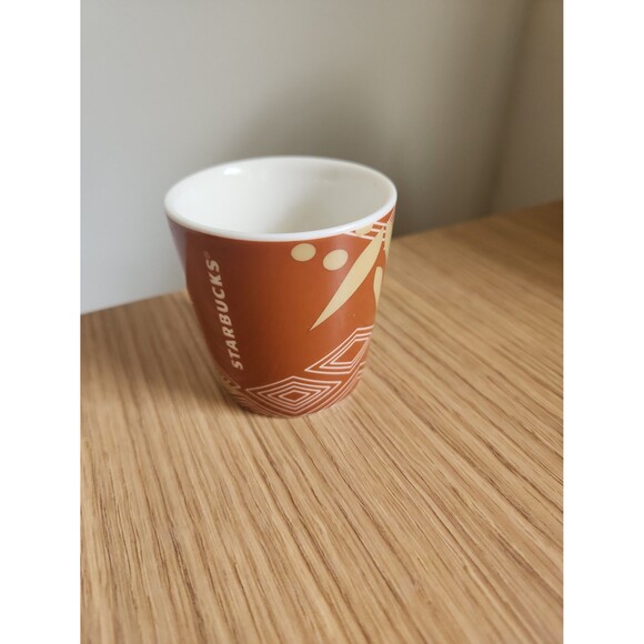 Starbucks 3oz Espresso Mug Brown & White Geometric Pattern - Picture 1 of 8